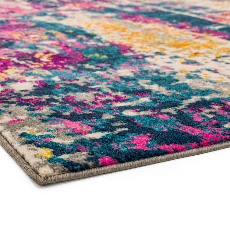World Menagerie Arellano Flatweave Pink/Yellow Rug Wayfair.co.uk
